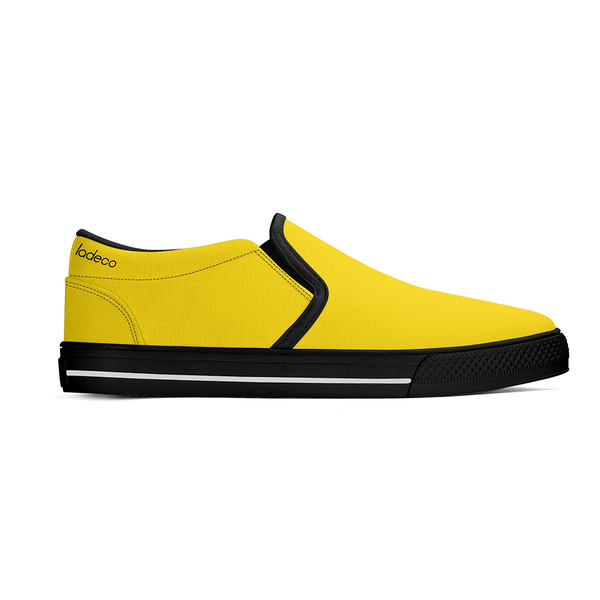 N-Black canvas slip-ons (yellow)