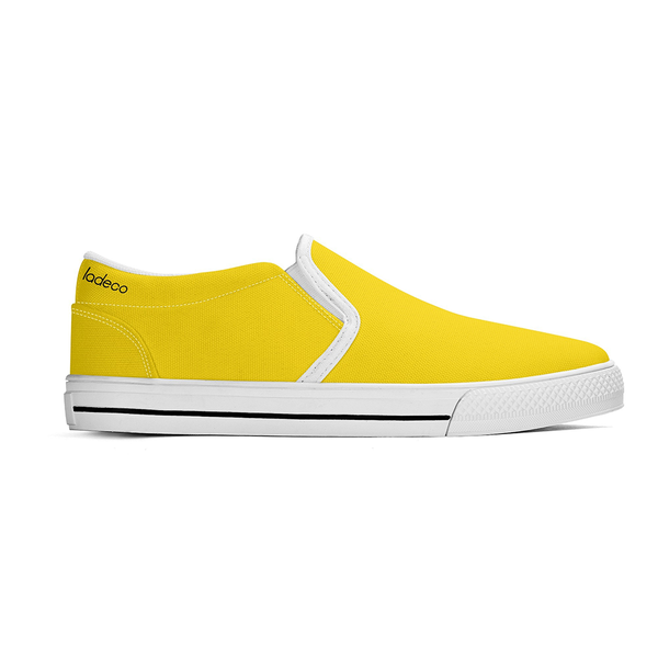 N-White canvas slip-ons (yellow)