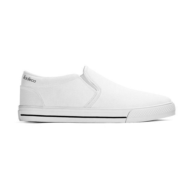 N-White canvas slip-ons (white)