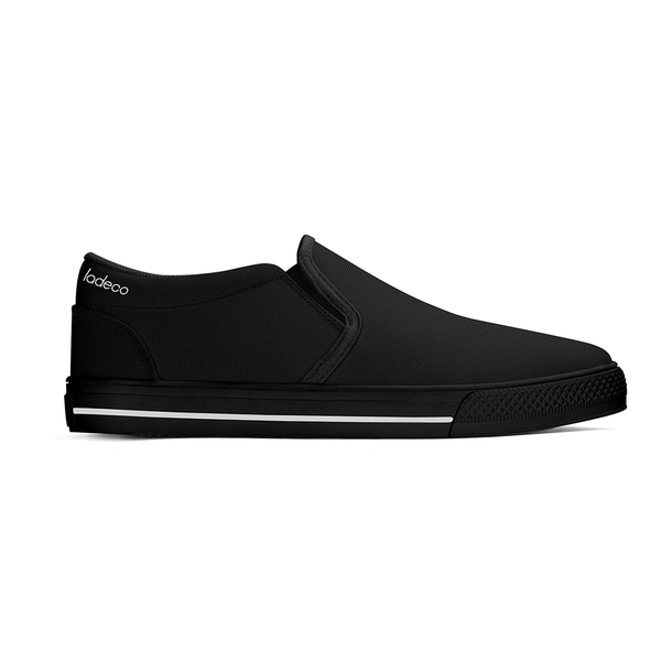 N-Black canvas slip-ons (black)