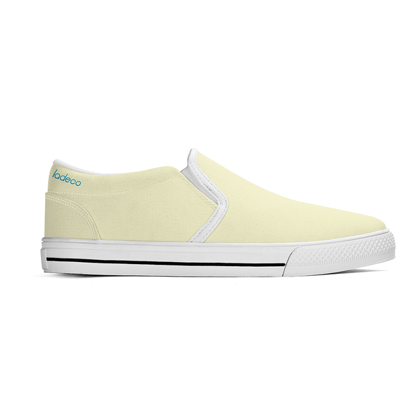 N-White canvas slip-ons (light yellow)