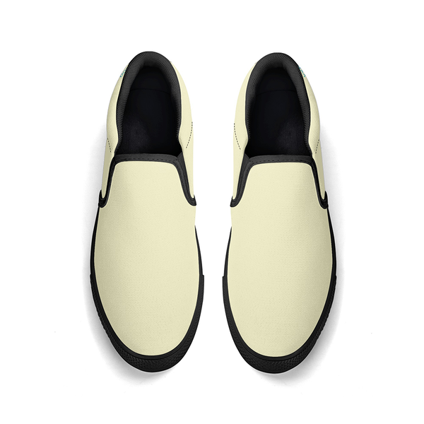 N-Black canvas slip-ons (light yellow)