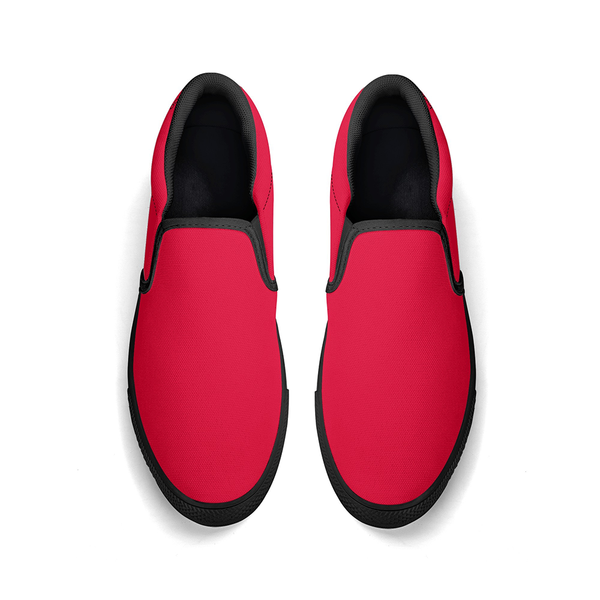 N-Schwarze Canvas-Slipper (rot)