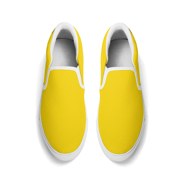 N-White canvas slip-ons (yellow)