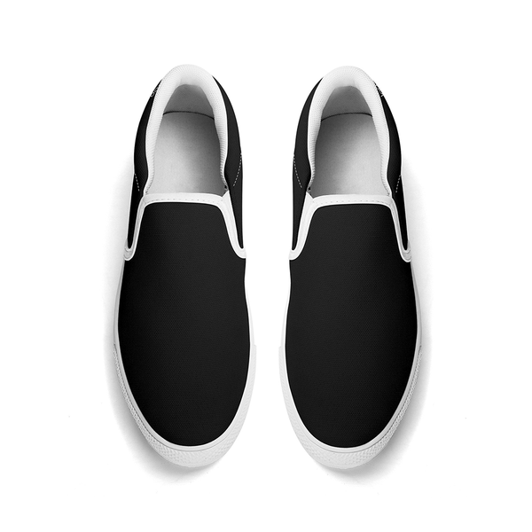 N-White canvas slip-ons (black)