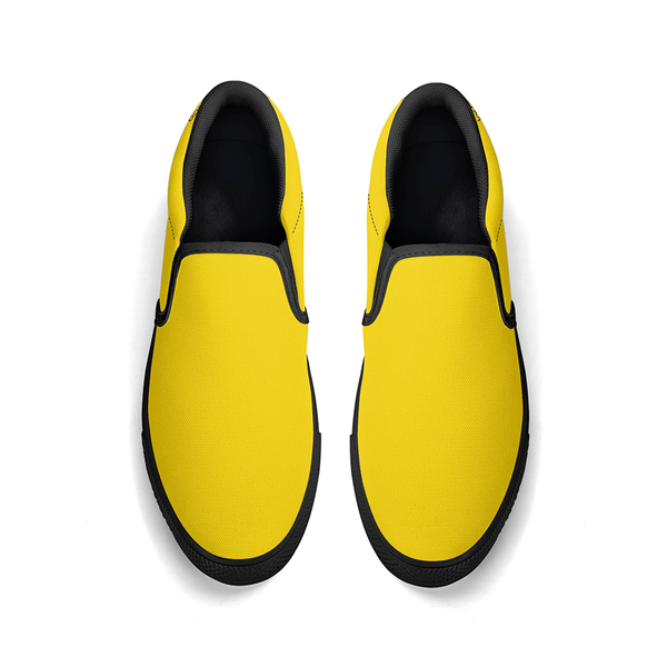 N-Black canvas slip-ons (yellow)