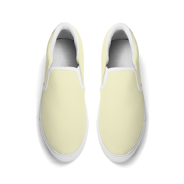 N-White canvas slip-ons (light yellow)