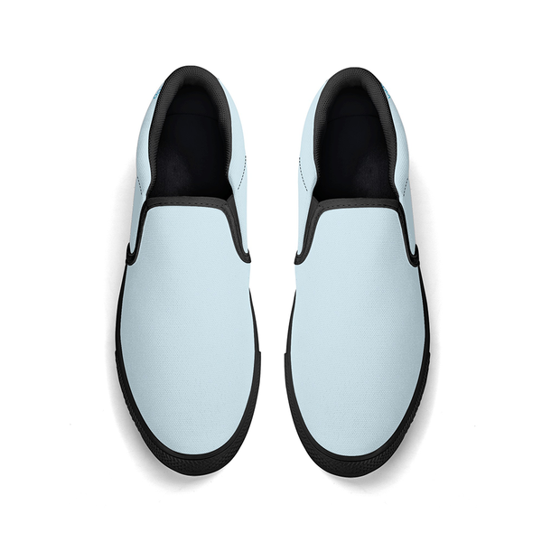 N-Black canvas slip-ons (light blue)