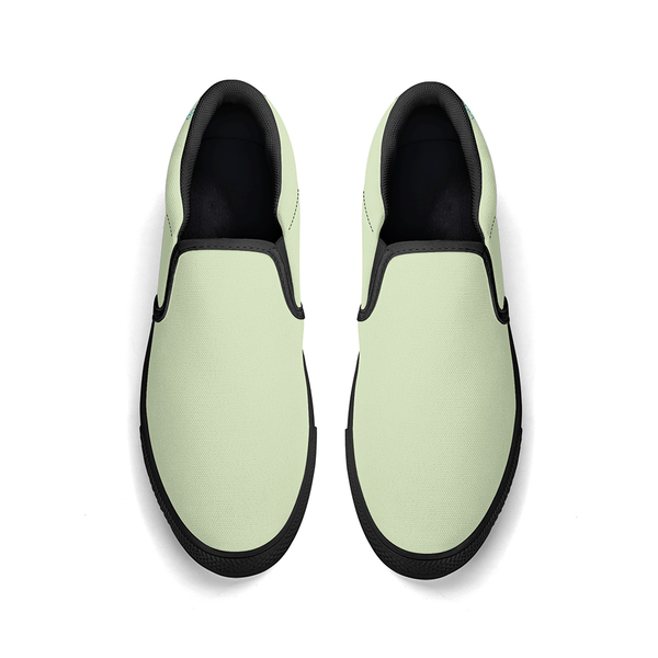 N-Black canvas slip-ons (light green)