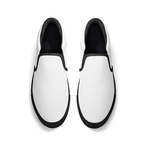 N-Black canvas slip-ons (white)