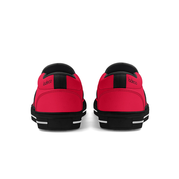 N-Black Canvas Slip-ons (Red)