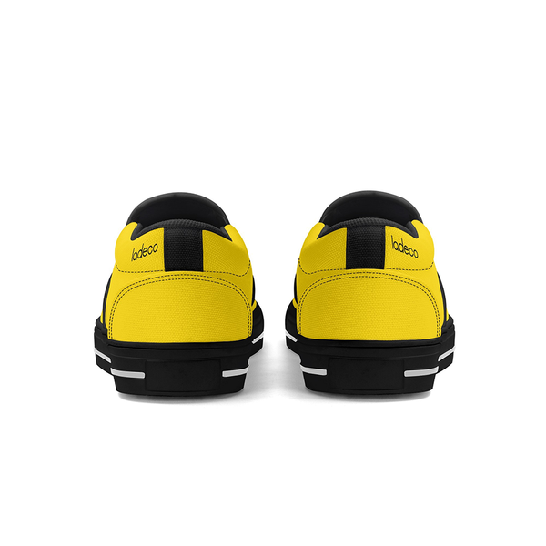 N-Black canvas slip-ons (yellow)