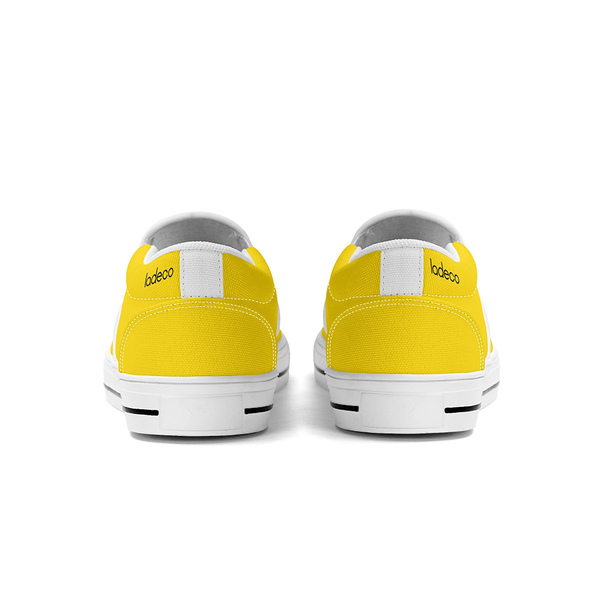 N-White canvas slip-ons (yellow)