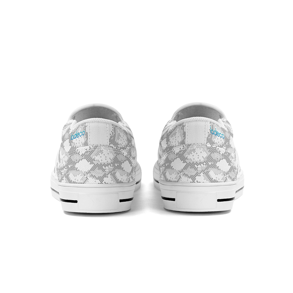 N-White canvas slip-ons (snake)