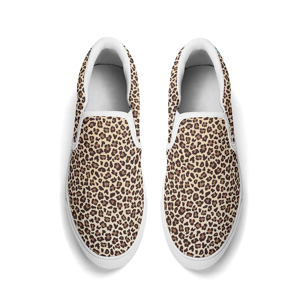 N-Weiße Canvas-Slipper (beiger Leopard)