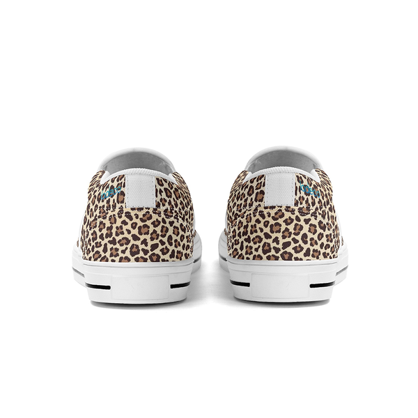 N-White canvas slip-ons (beige leopard)