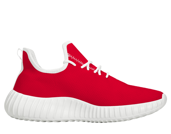 White mesh sneakers (red)