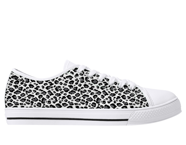 White canvas low cut (white leopard)